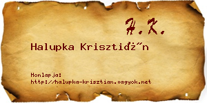 Halupka Krisztián névjegykártya